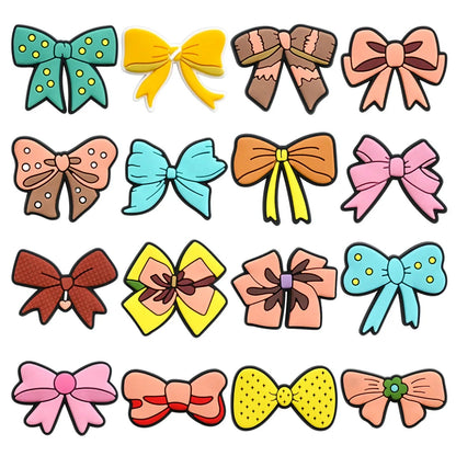 Cute Bow Shoe Charms for Crocs Accessories Decorations Shoe Clog Pin Kids Adults Party Favor Gifts Good Vibrations