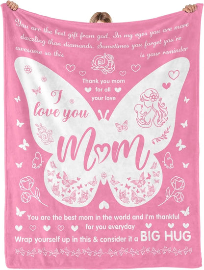 Gifts from Daughter Son for Mother's Day Birthday Mom Gifts Anniversary Unique Gifts for Mom Super Soft Flannel Throw Blankets Good Vibrations