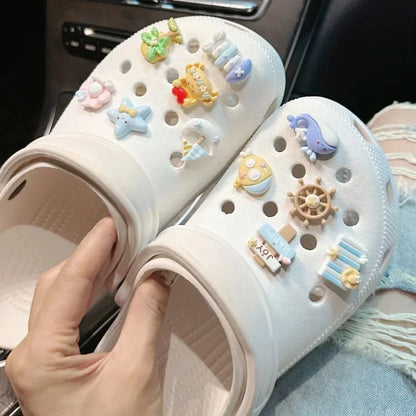 11Pcs/Set Hot Sale Shoe Charms for DIY Cartoon Ocean Decoration Buckle for Garden shoes Accessories Kids Party Girls Gift Good Vibrations