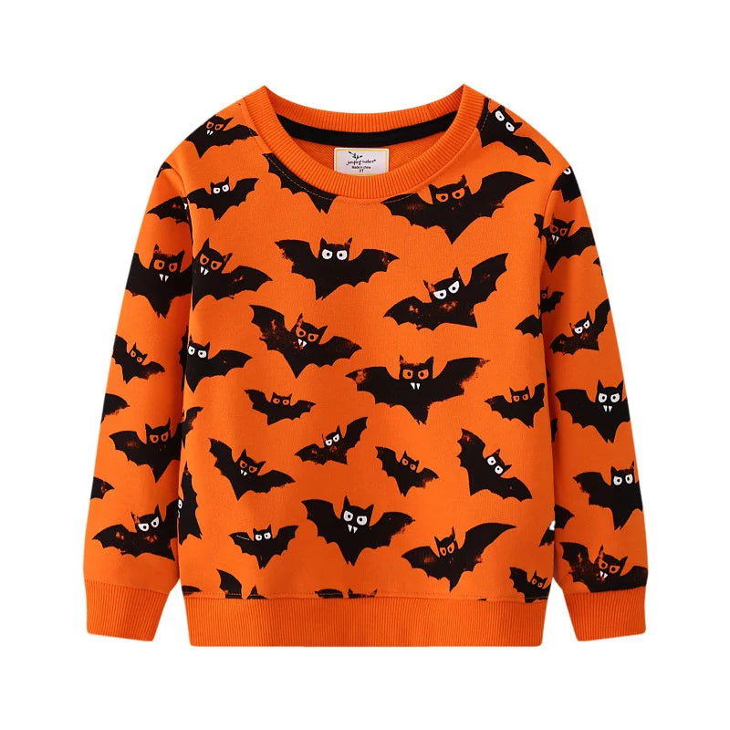 Jumping Meters 5-7T Long Sleeve  Boys Girls Hooded Sweatshirts With Dinosaur Children's Clothing  Hot Selling Baby Shirts Tops Good Vibrations