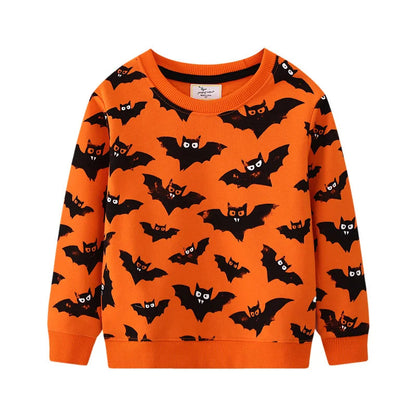 Jumping Meters 5-7T Long Sleeve  Boys Girls Hooded Sweatshirts With Dinosaur Children's Clothing  Hot Selling Baby Shirts Tops Good Vibrations