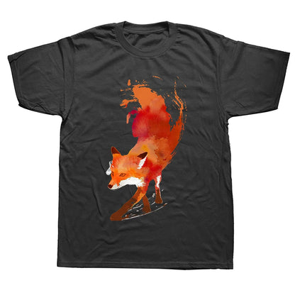 This Is My Human Costume I'm Really A Fox Halloween T Shirts Graphic Cotton Streetwear Short Sleeve Birthday Gifts T-shirt Good Vibrations