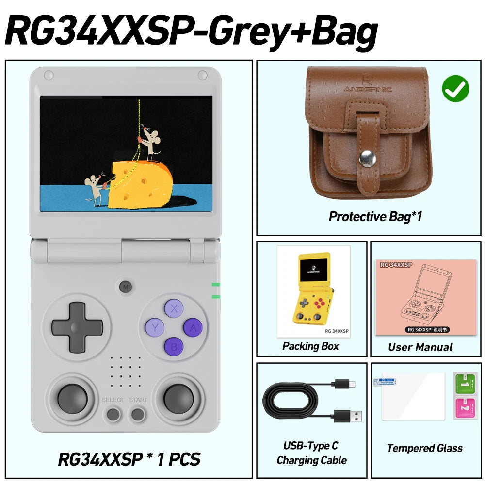 Anbernic RG34XXSP 3.4-Inch IPS Linux 64-bit Game Console H700 quad-core LPDDR4 2GB Retro Game Player HD-Connect To TV RG 34XXSP Good Vibrations