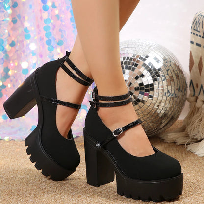 High Heels Women Mary Janes Shoes Woman Platform Fashion Sandals Women Summer New Dress Lolita Shoes Chunky Pumps Zapatos Mujer Good Vibrations