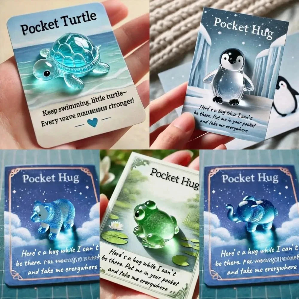 New With Card Animal Pocket Hug Gifts Cute Sentimental Inspirational Comfort Keepsake Encouragement Cute Pocket Hug For Kids Good Vibrations