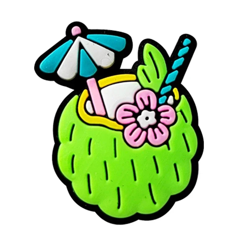 Shoe Charms for Crocs Accessories Beach Sea Shoes Charm for Croc Decorations Pins Men Accessory Jeans Woman Clogs Clips Badges Good Vibrations