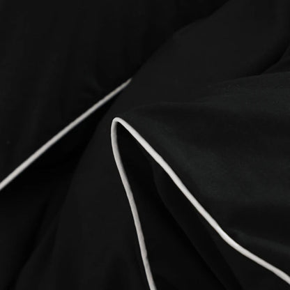 Black Color Bedding Set For Adults Simple Style Double Bed Sheet Sets Single/Queen/king Bed Cover Full Set Plain Bedding 이불세트 Good Vibrations