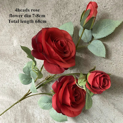 Wedding Decor Rose red wine red artificial rose flower row road guide Hydrangea flower silk flower dropshipping Good Vibrations