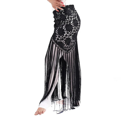 Halloween costume belly dance tassel triangular scarf performance waist scarf waist chain Indian dance costume accessories Good Vibrations