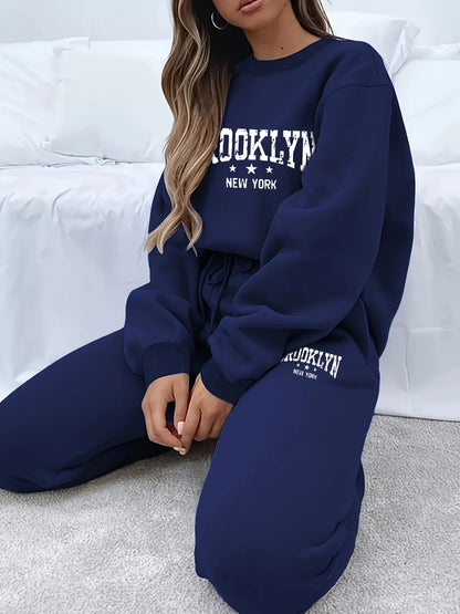 Autumn Winter Women's Sweater Pants Set  Women Hoodie set Street Hip Hop Clothing Casual Female  Clothing Plush sweatshirt Good Vibrations