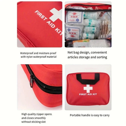 Emergency First Aid Kit With 184 Pieces, Portable Survival First Aid Kit For Home Outdoor Rescue Good Vibrations