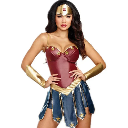 Movie Outfit Cosplay Uniform Skirt Ladies Woman Halloween Party Wonder Dresses Fantasia Fancy Dress Costume Good Vibrations