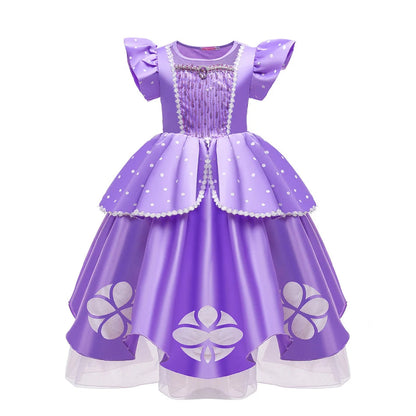 Girls Sofia Princess Dress Birthday Party Costume Kids Summer Purple Sophia Vestido Baby Halloween Cosplay Luxury Gown Good Vibrations