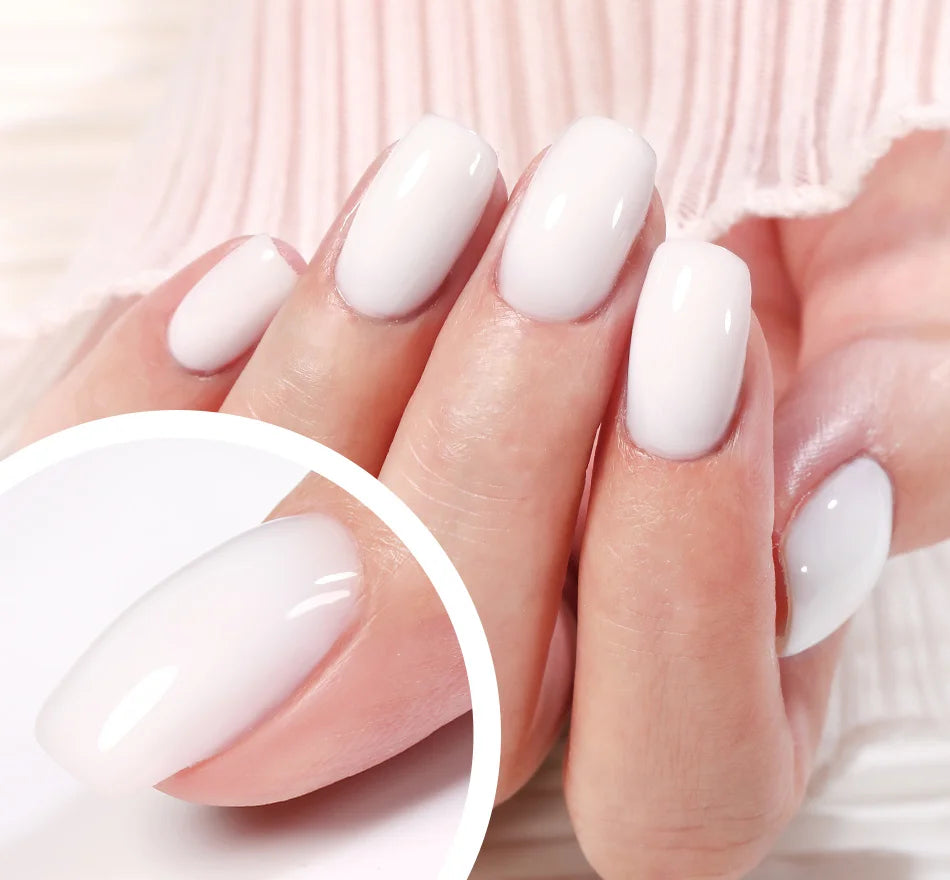 BORN PRETTY Milky Pink Rubber Base Gel Nail Polish Glitter 15ml Semi-Permanent Varnish Soak Off Self Leveling UV LED Gel Good Vibrations