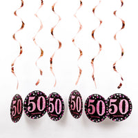 6pcs PVC 18 21 30 40 50 Years Old Spiral Happy Birthday Swirl Hanging Ornaments Party Background Layout Decor Supplies Good Vibrations