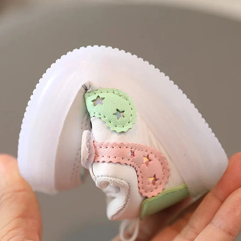 Autumn Light Baby Boy Girls Casual Shoes Outdoor Soft Sole Cute Print Sports Child Sneakers Non-slip Design Kids Shoe Size 21-30 Good Vibrations