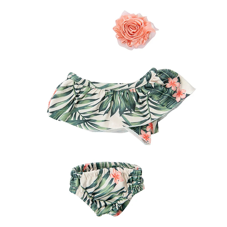 Cute Swimming Suit for 16-18Inch American Doll Sweet Heart Print Doll Swimsuit Clothes for 43Cm Newborn Baby Doll Kids Gift Good Vibrations