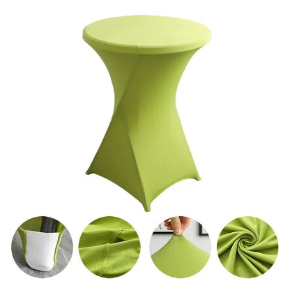Wedding Birthday Party Decoration Cocktail Spandex Table Covers Round Cloth High Bar Banquet Hotel  Show Solid Colour Good Vibrations