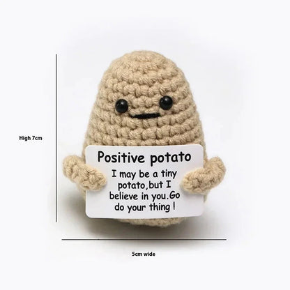 New Positive Energy Hug Pocket Mini Handmade Plush Wool Woven Doll with Card Funny Birthday Holiday Gift Family Room Decoration Good Vibrations