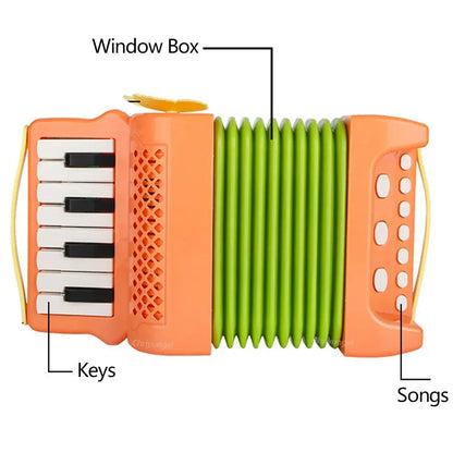 Toddler Accordion Toy - Musical Instrument for Kids, Early Music Exploration Gift for Boys & Girls 3 Years Good Vibrations