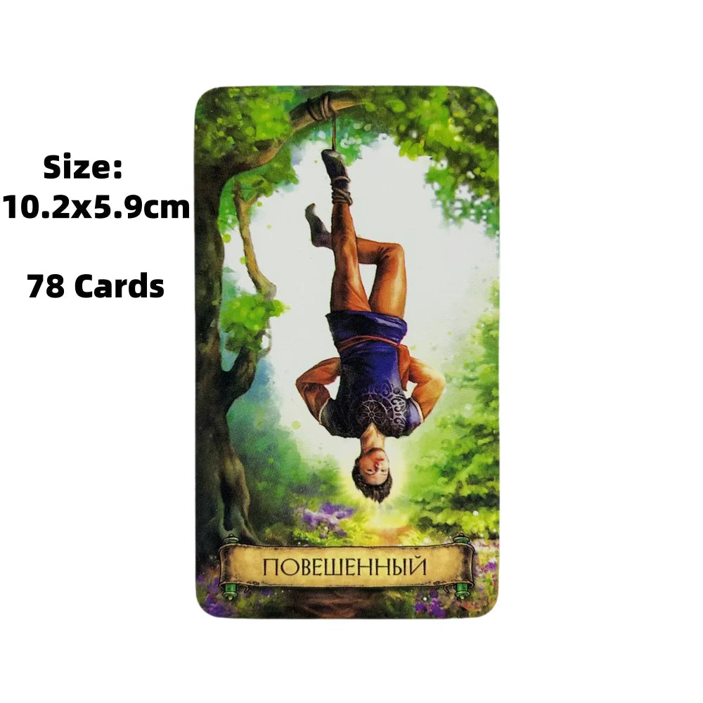 Russian Tarot Cards ОТКРОЙТЕ МИГИЮ ТЯРО 28 СТЯРШИХ И 56 МИДЛШИХ ДРКДНОВ Visions Divination Edition Borad Playing Games Good Vibrations