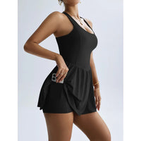 Leosoxs Tennis Dress Women One-pieces Slim Fit Soft Sports Sets Athletic Dress With Chest Pads Workout Dress Golf Women's Clothe Good Vibrations