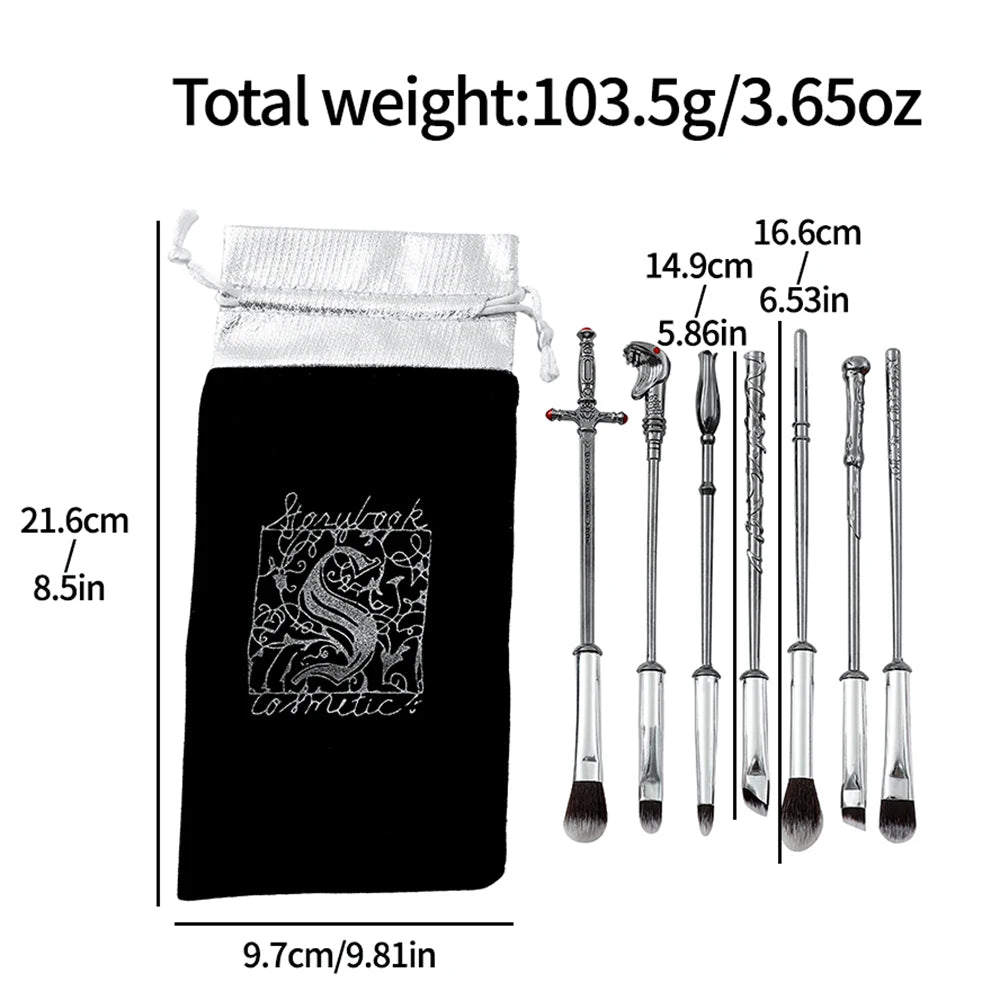 Snake Makeup Brushes Set, Foundation Powder, Blush, Eyeshadow, Concealer, Lip, Eye Make Up Brush, Cosmetics Beauty Tools, 7Pcs Good Vibrations