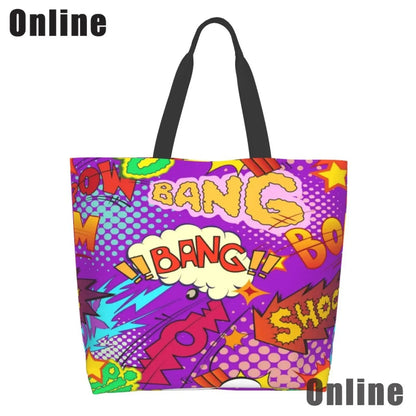 I Love Bingo Game Funny Handbags Shoulder Bags Casual Shopping Girls Tote Bag for Women Folding Reusable Shopping Bags Good Vibrations