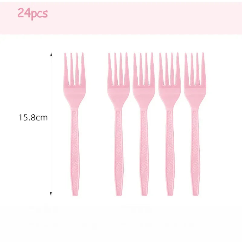Light Pink Party Supplies Disposable Dinnerware Set Include Plates and Cups Napkins Tablecloth for Birthday Party Decorations Good Vibrations