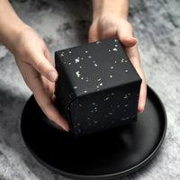 Gift Wrapping Paper Roll, 1 Roll 17inch x 120inch, Black Gold Foil Design for Holiday, Birthday, Wedding, Party Good Vibrations