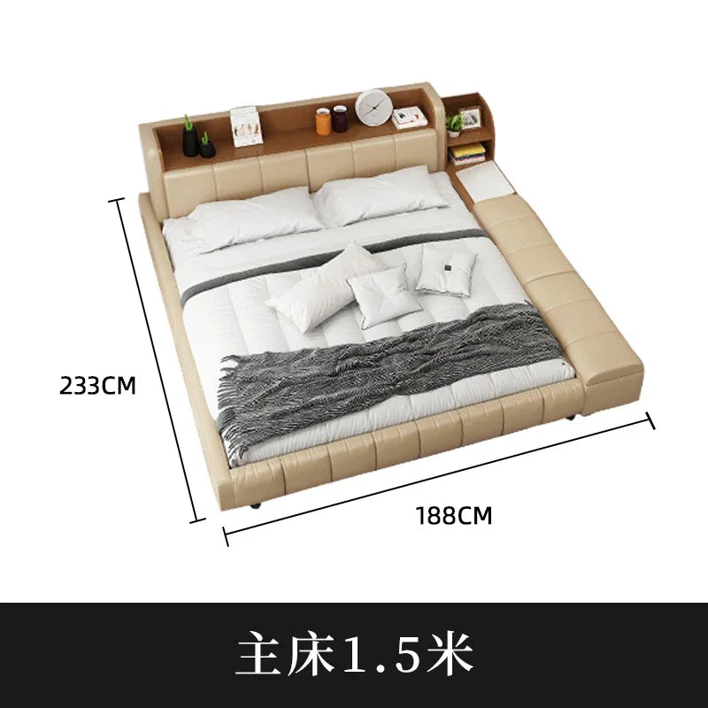 Headboards Double Bed Waterproof Minimalist Multifunctional Luxury Bed Japanese Nightstands Mobili Per La Casa Bedroom Furniture Good Vibrations