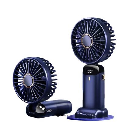 5 Speed Adjustable Intelligent Digital Display USB Folding Neck Hanging Fan Portable Charging Model Portable Cooling Device Good Vibrations