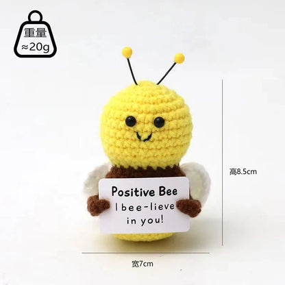 New Positive Energy Potato Hug Pocket Mini Handmade Plush Wool Knitting Doll with Card Funny Christams Gift Home Room Decoration Good Vibrations