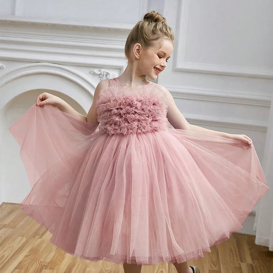 Girls Party Dress For Wedding Evening Prom Gown Flower Girls Stage piano performance costume Kid Clothes Formal Elegant Vestidos