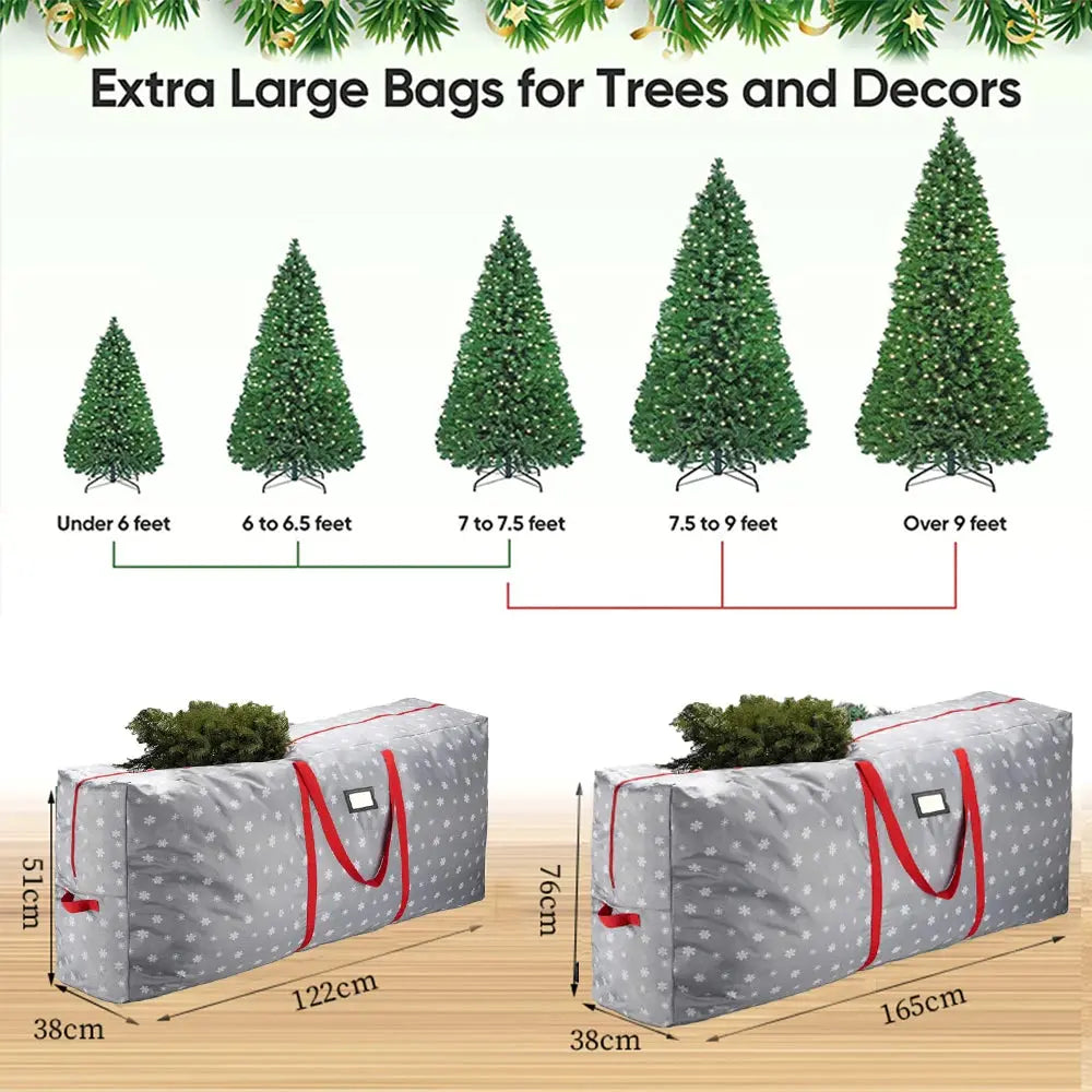 Christmas Tree Storage Bag Fits 6 7 9 Ft Artificial Trees Plastic Waterproof Christmas Bag Durable Handles Labeling Card Slot Good Vibrations