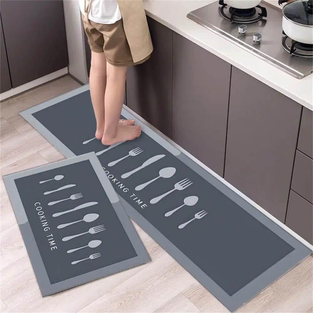 Soft Washable Non-Slip Kitchen Floor Mat for Bedroom Living Room Hallway Bathroom Entrance Long Bedside Carpet Good Vibrations