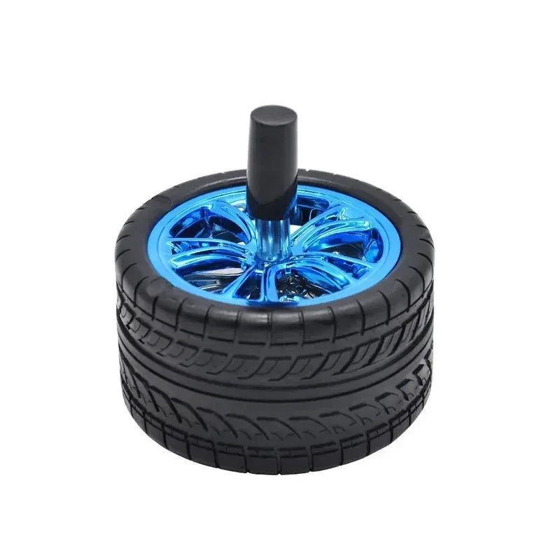 New Creative Tyre Hub Rotating Style Fashion Ash Tray Alloy Round Smokeless Press Up Ashtray portable ashtray Good Vibrations Adult Super Store