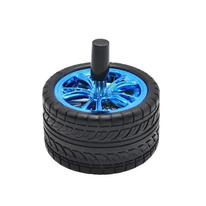 New Creative Tyre Hub Rotating Style Fashion Ash Tray Alloy Round Smokeless Press Up Ashtray portable ashtray Good Vibrations Adult Super Store