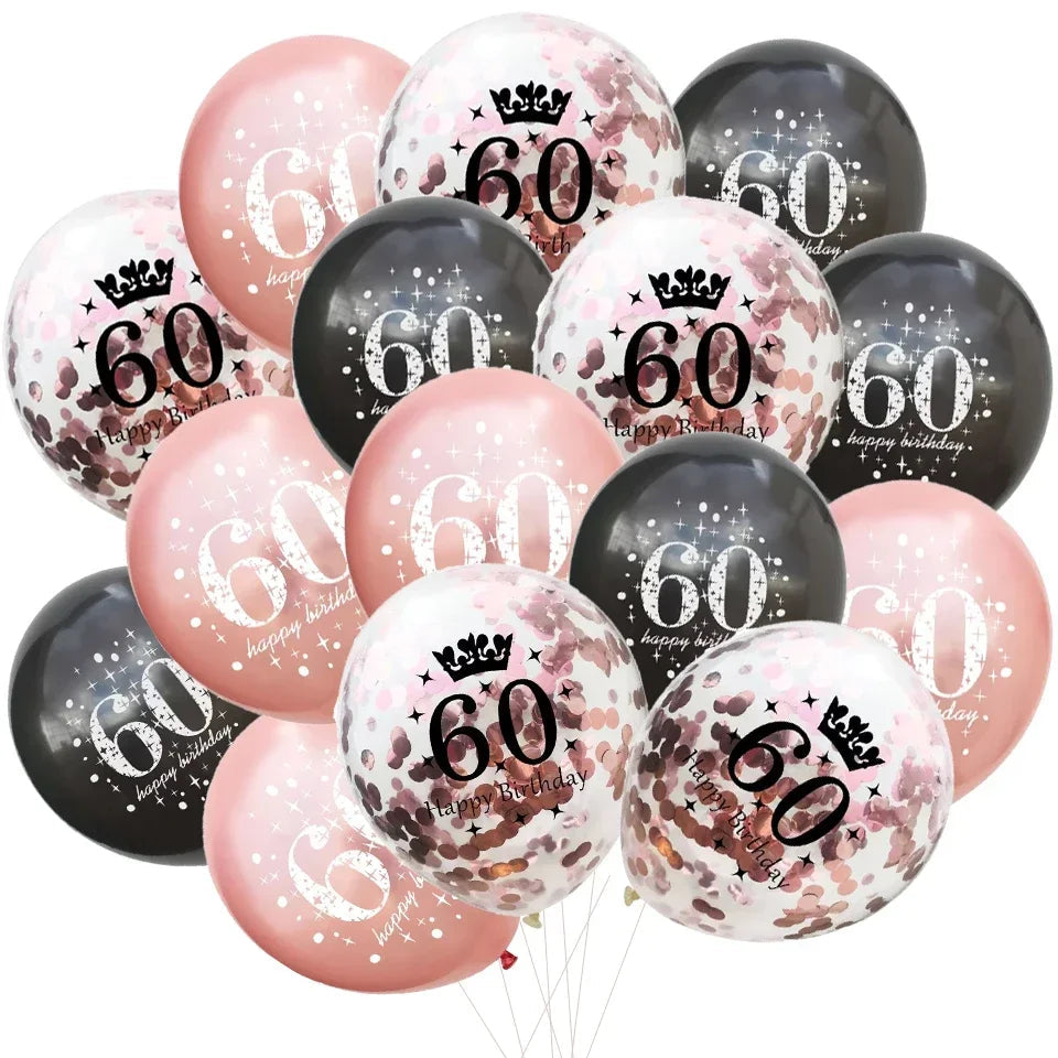 15pcs 18th Happy Birthday Balloon Decor 12 Inch Confetti Latex Balloons for 18 20 30 70 Years Old Birthday Celebrate Decoration Good Vibrations