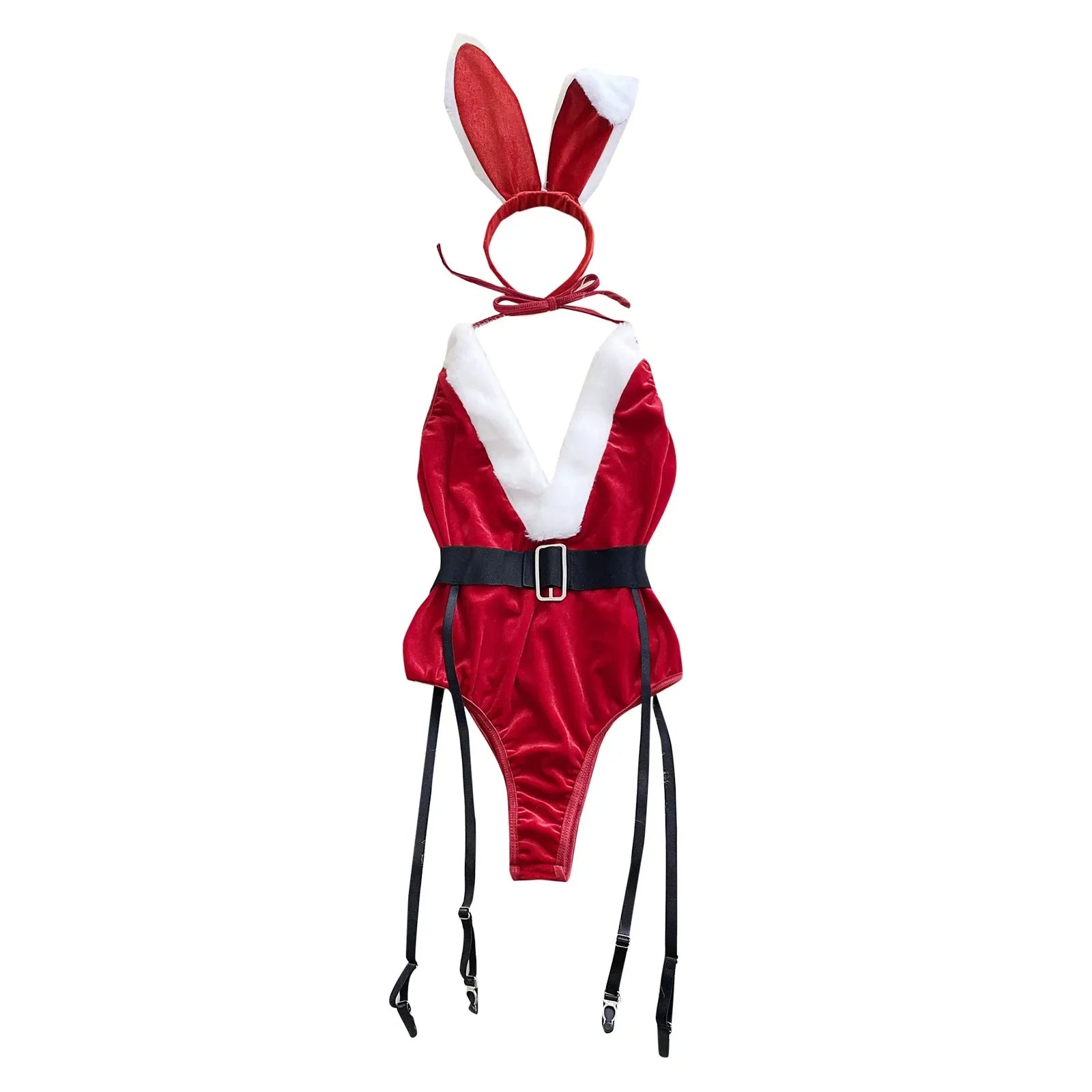 Women'S Christmas Sexy sets Bunny Red Bodysuit Lingerie And Hat Underwear Women Sexy Lingerie Set lingerie sexy de femmes Good Vibrations