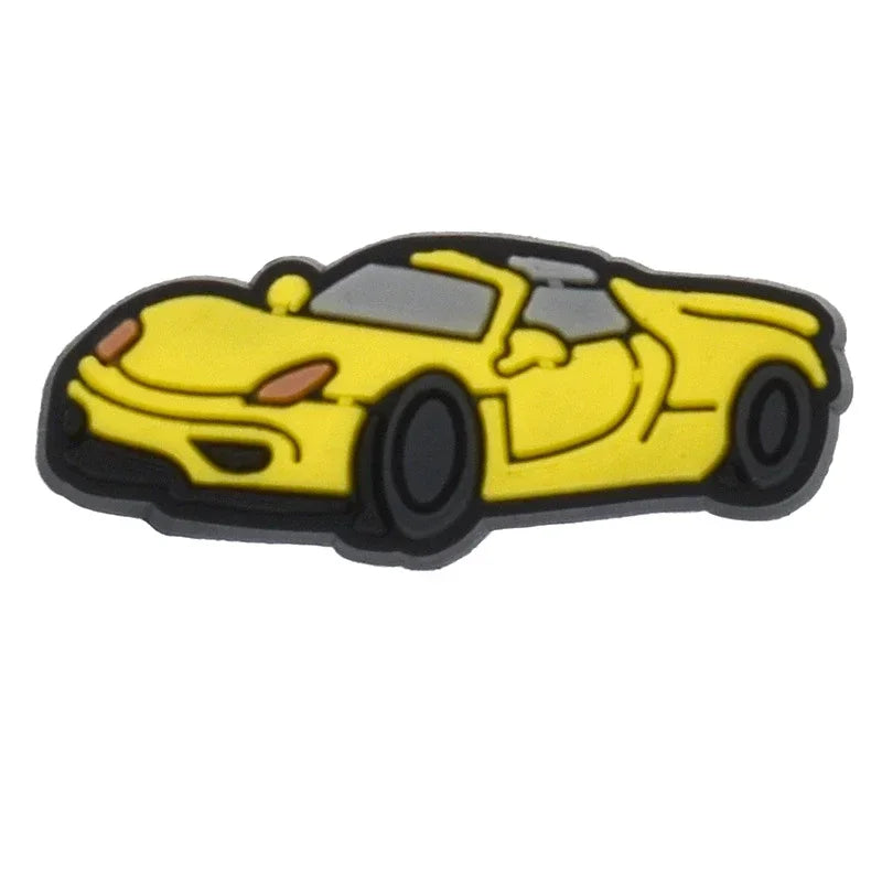 Shoe Charms for Crocs Accessories
 Sports Car Shoes Charm for Croc Decorations Pins Men Accessory Jeans Woman Clogs Clips Badges Good Vibrations