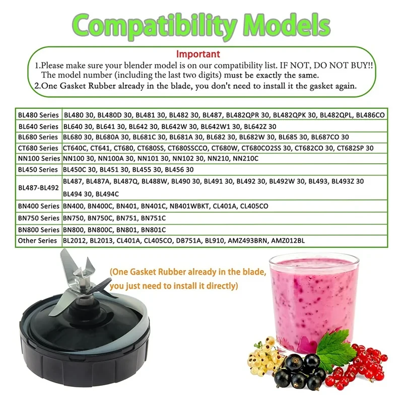 B89B-7 Fins Blender Blade For Ninja BN401 BN751 BN801 BL450-30 BL480-30, For Ninja Blender Replacement Parts Good Vibrations