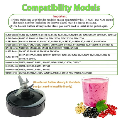 B89B-7 Fins Blender Blade For Ninja BN401 BN751 BN801 BL450-30 BL480-30, For Ninja Blender Replacement Parts Good Vibrations