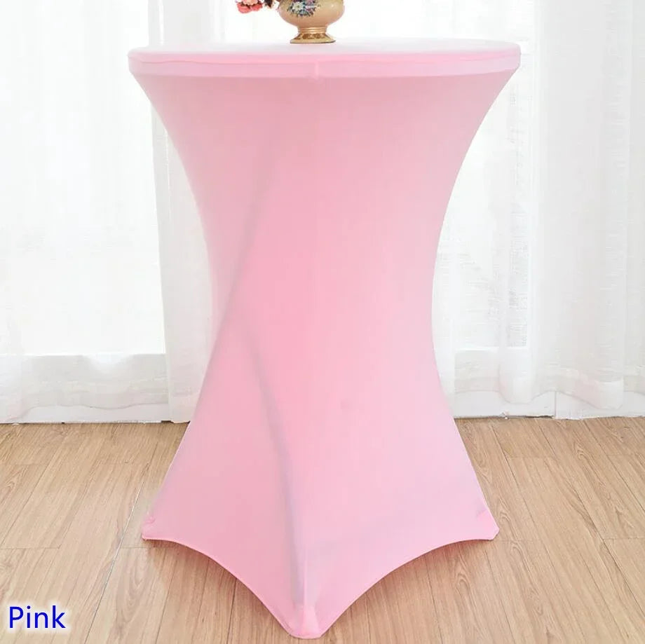Wedding Birthday Party Decoration Cocktail Spandex Table Covers Round Cloth High Bar Banquet Hotel  Show Solid Colour Good Vibrations