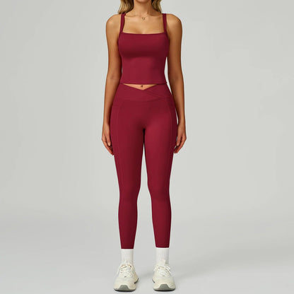 2 Pieces Yoga Set Women Tracksuits Sport Bras Workout Tops Yoga Clothes Fitness Leggings Flared Pant Gym Set Seamless Yoga Suit Good Vibrations