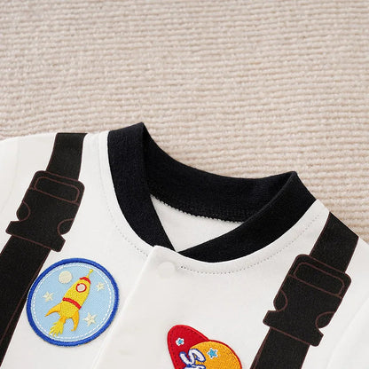 0-36M Spring and Autumn Newborn Bodysuit Long sleeved Astronaut Role Play Pure Cotton Comfortable and Breathable Good Vibrations