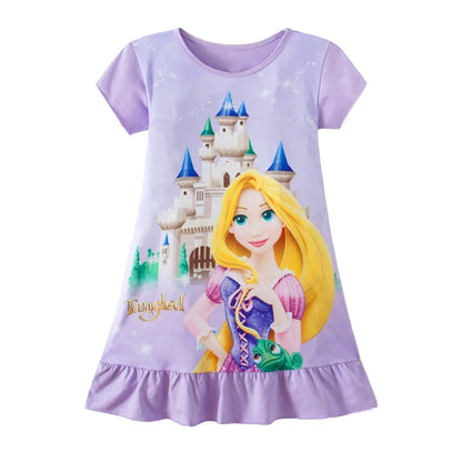 New kids Nightdress Elsa Cartoon Dress Minnie Printing Sleepwear Girls Nightgowns Children Party Dresses Pajamas Girls Dress Good Vibrations