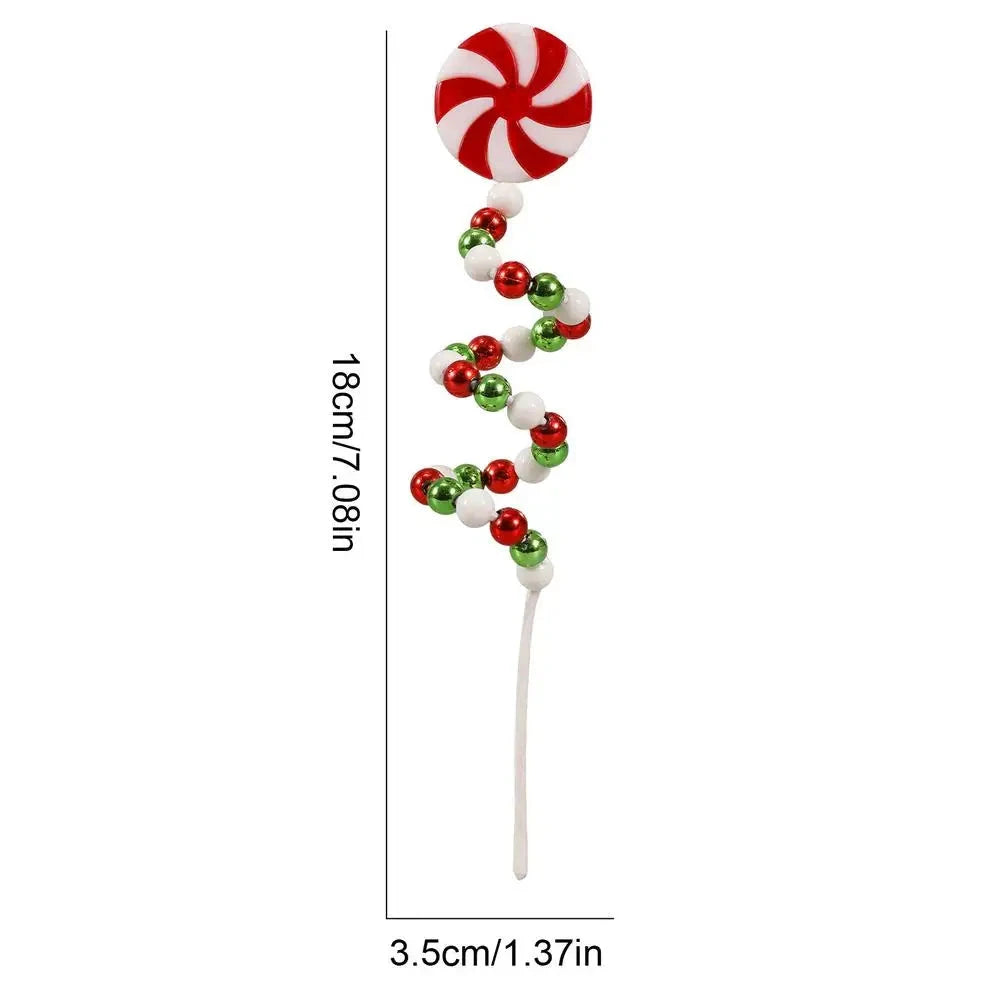Christmas Candy Cane Decorations Christmas Tree Decoration Red White Lollipop Decoration Curved Candy Christmas Tree Stems Decor Good Vibrations