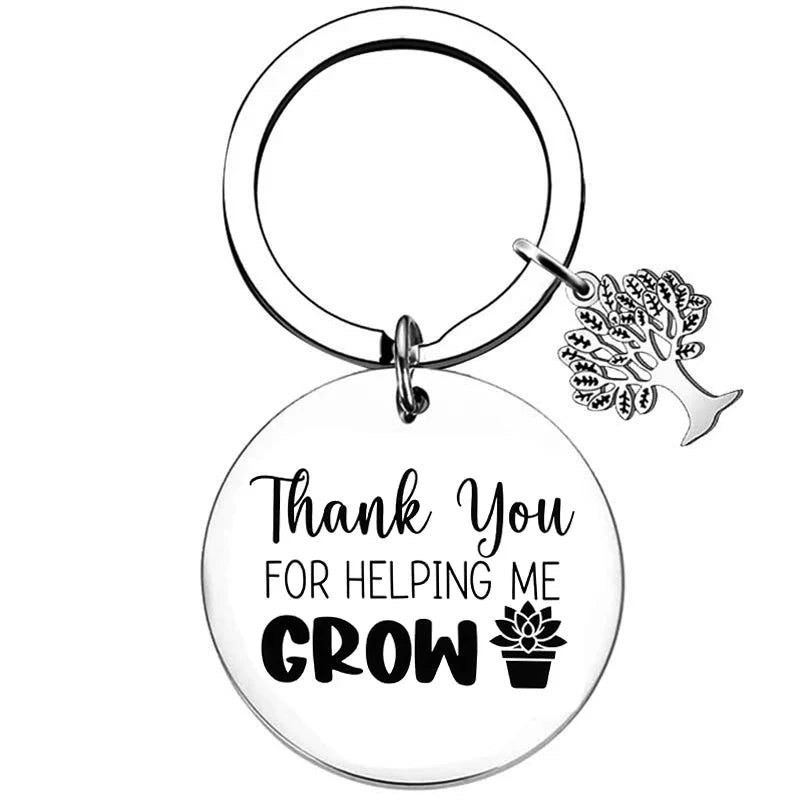 New Teacher Appreciation Gift Keychain Pendant  Graduation Key Chains Keyrings Gift Teachers Plant Seeds That Grow Forever Good Vibrations