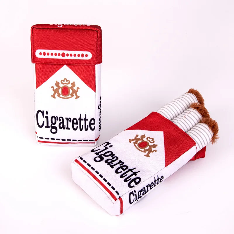 Cigarettes Dog Toy Imitation Cigar Chew Toy Interactive Plush Dog Chew Toy Funny Stuffed Dog Toys Novelty for Chewing Teething Good Vibrations